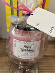 Birthday Gift Candle Champagne Wishes