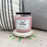 Birthday Gift Candle Champagne Wishes